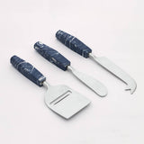 Load image into Gallery viewer, Set of 3 Stainless steel cheese kinves with handle made of composite stone
