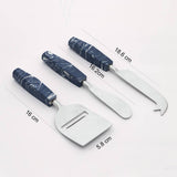Load image into Gallery viewer, Set of 3 Stainless steel cheese kinves with handle made of composite stone