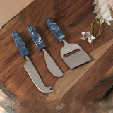 Load image into Gallery viewer, Set of 3 Stainless steel cheese kinves with handle made of composite stone