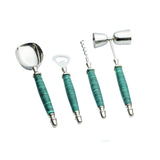 Load image into Gallery viewer, Green marble set of 5 stainless steel bar tools