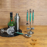 Load image into Gallery viewer, Green marble set of 5 stainless steel bar tools