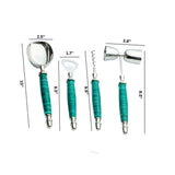 Load image into Gallery viewer, Green marble set of 5 stainless steel bar tools