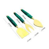 Load image into Gallery viewer, Green marble set of 3 stainless steel cheese servers