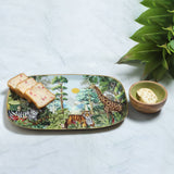 Load image into Gallery viewer, Jungle safari platter with wooden dip bowl