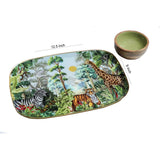 Load image into Gallery viewer, Jungle safari platter with wooden dip bowl