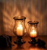 Load image into Gallery viewer, Set of 2 sparkle glass hurricane holders