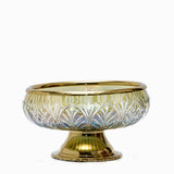 Load image into Gallery viewer, Sparkle glass fruit bowl with brass stand