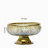 Load image into Gallery viewer, Sparkle glass fruit bowl with brass stand