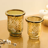 Load image into Gallery viewer, Set of 2 sparkle glass candle holders