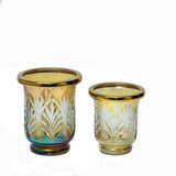 Load image into Gallery viewer, Set of 2 sparkle glass candle holders