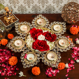 Load image into Gallery viewer, Small round diya shape crystal urli