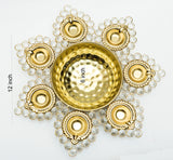 Load image into Gallery viewer, Small round diya shape crystal urli