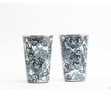 Load image into Gallery viewer, Indigo blue paisley set of 2 stainless steel tumblers