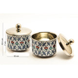 Load image into Gallery viewer, Blue ornamental Iznik set of 2 storage jars.