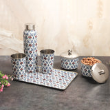 Load image into Gallery viewer, Blue ornamental Iznik set of 2 storage jars.