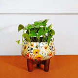 Load image into Gallery viewer, Whispering wild flowers planter with wooden stand