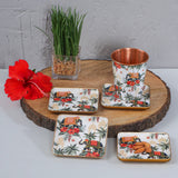 Load image into Gallery viewer, Blooming elephant set of 4 square coasters