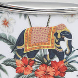 Load image into Gallery viewer, Blooming elephant print stainless steel storage jars set of 2