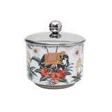 Load image into Gallery viewer, Blooming elephant print stainless steel storage jars set of 2