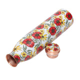 Load image into Gallery viewer, Scarlet blooms print  copper tumblers set of 2