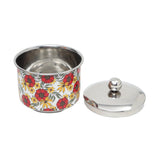 Load image into Gallery viewer, Scarlet blooms print stainless steel storage jars set of 2