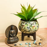 Load image into Gallery viewer, Jungle safari table planter with wooden stand