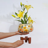 Load image into Gallery viewer, Whispering wild flowers planter with wooden stand