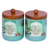 Load image into Gallery viewer, Morbagh set of 2 storage jars with wooden tray