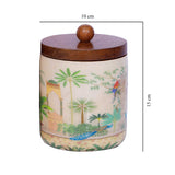 Load image into Gallery viewer, Dancing in the dusk set of 2 storage jars with wooden tray