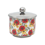 Load image into Gallery viewer, Scarlet blooms print stainless steel storage jars set of 2