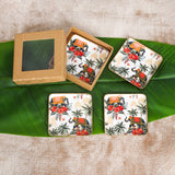 Load image into Gallery viewer, Blooming elephant set of 4 square coasters