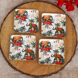 Load image into Gallery viewer, Blooming elephant set of 4 square coasters