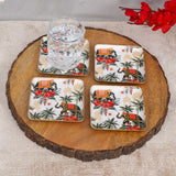 Load image into Gallery viewer, Blooming elephant set of 4 square coasters