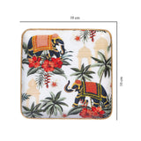 Load image into Gallery viewer, Blooming elephant set of 4 square coasters