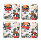 Load image into Gallery viewer, Blooming elephant set of 4 square coasters